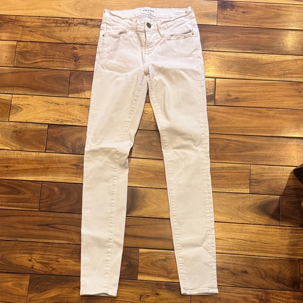 Frame Denim Women's Cream Skinny Jeans